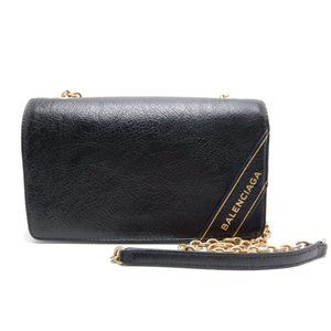 Balenciaga Chain Shoulder Bag Black Crossbody Bag